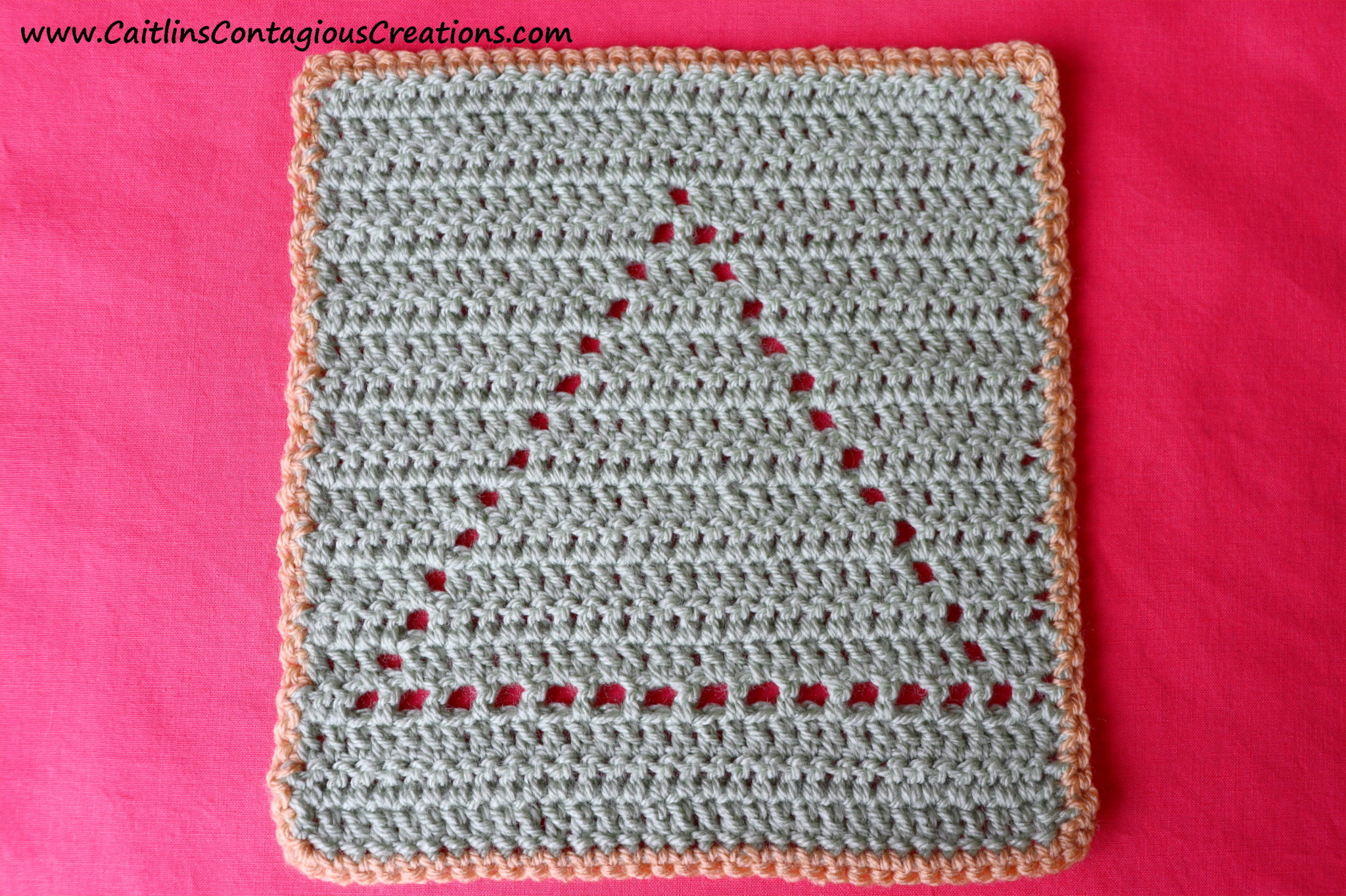 Triangle Shape Filet Square Free Crochet Pattern Caitlin S Contagious