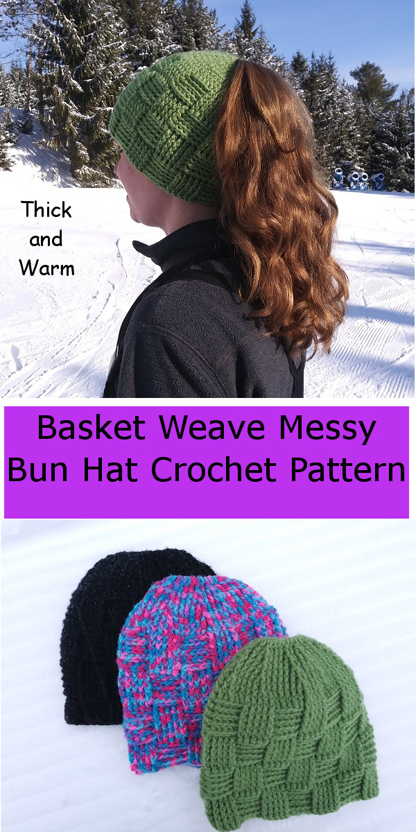 basketweave-messy-bun-crochet-hat-free-pattern