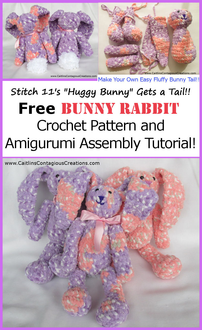 Easy guide to amigurumi assembly includes free bunny crochet pattern.