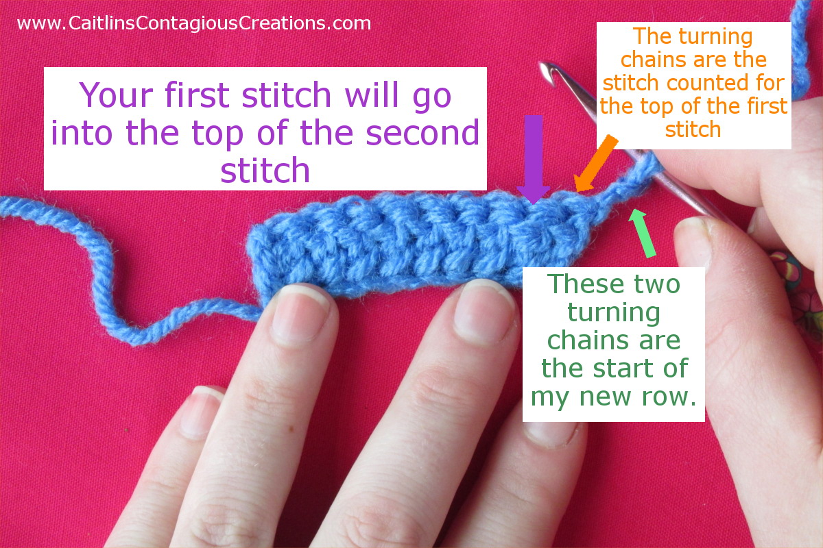 Double Crochet Stitch Tutorial Caitlin's Contagious Creations