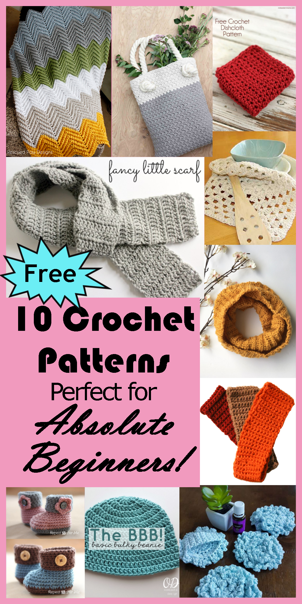 Beginner Crochet Pattern Round Up - Caitlin's Contagious Creations