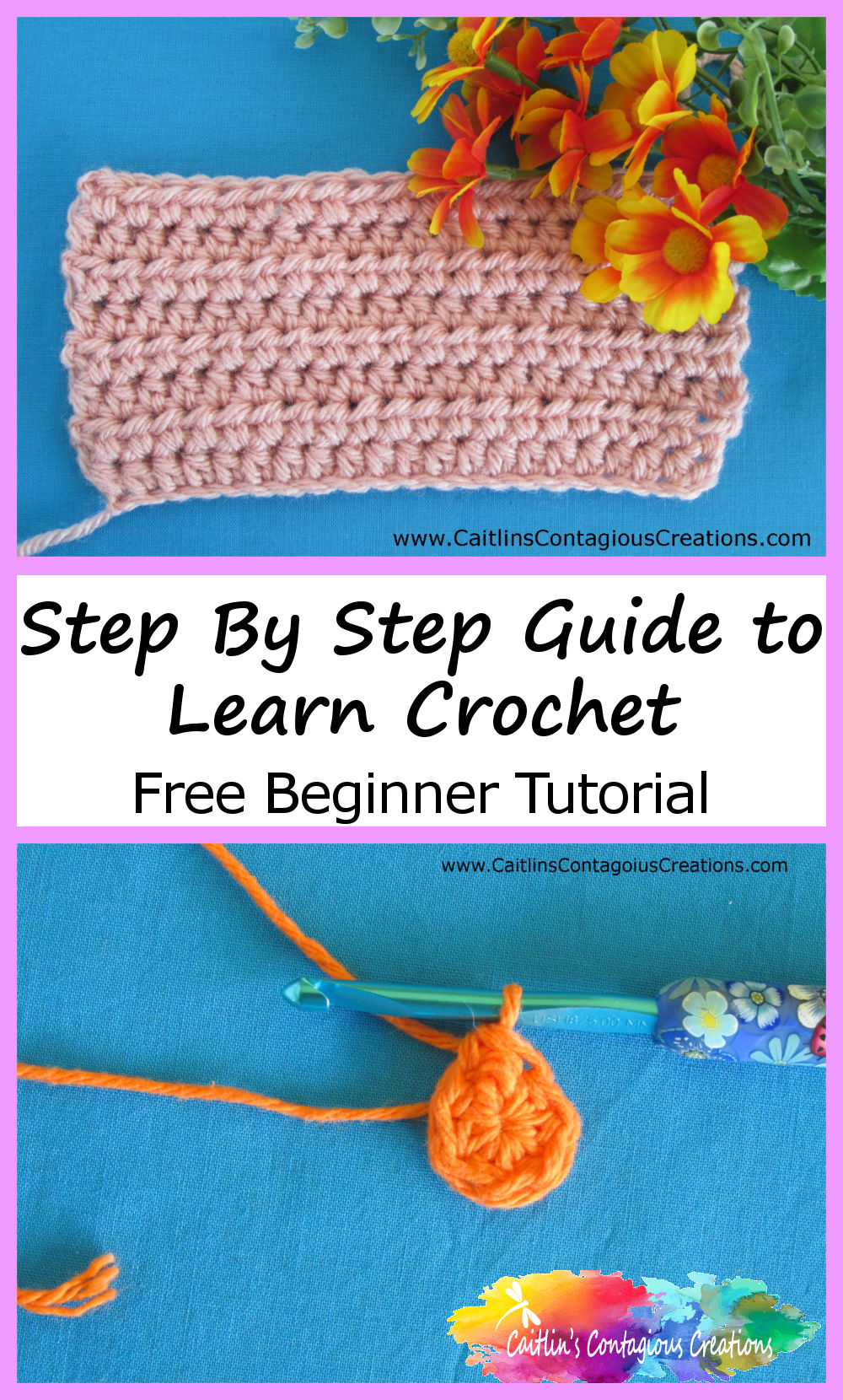Joining Yarn to a Hook Beginner Crochet Tutorial - Caitlin's Contagious  Creations