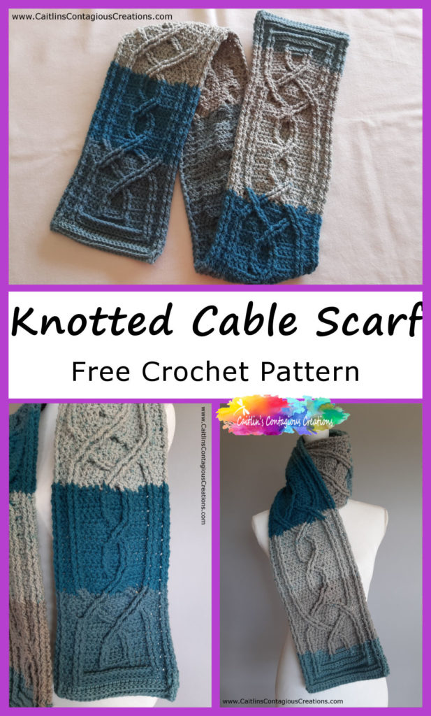 Knotted Cable Scarf Free Crochet Pattern Caitlins Contagious Creations 