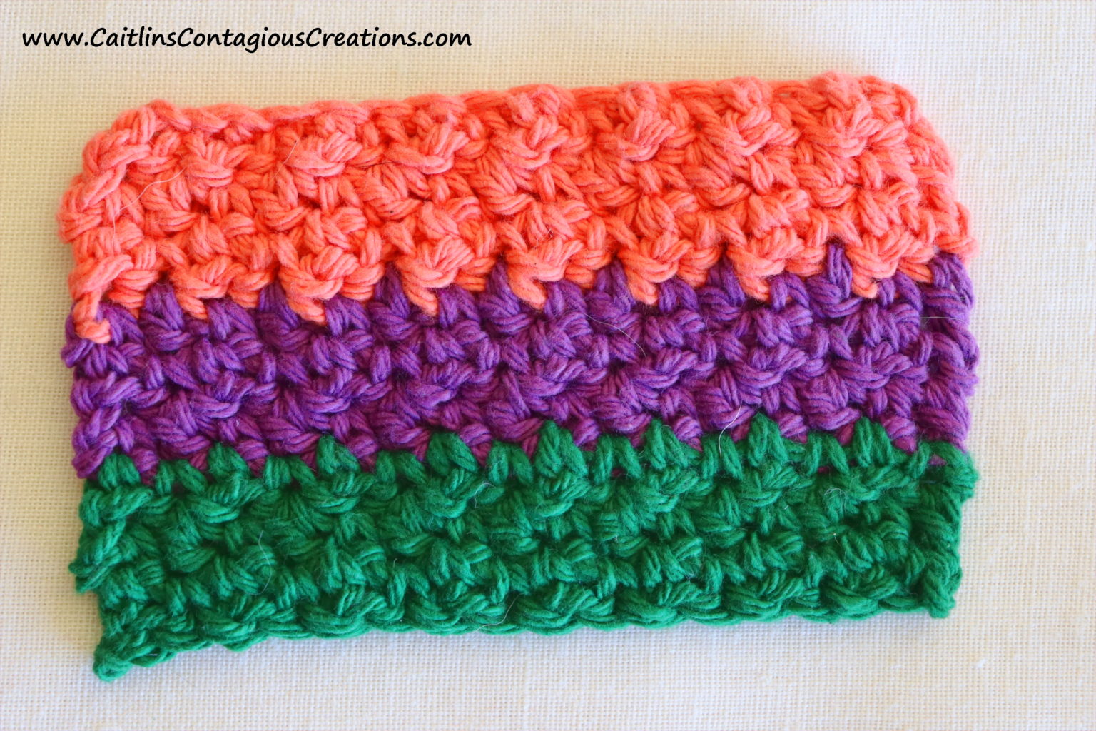 Lemon Peel Crochet Stitch Free Tutorial - Caitlin's Contagious Creations